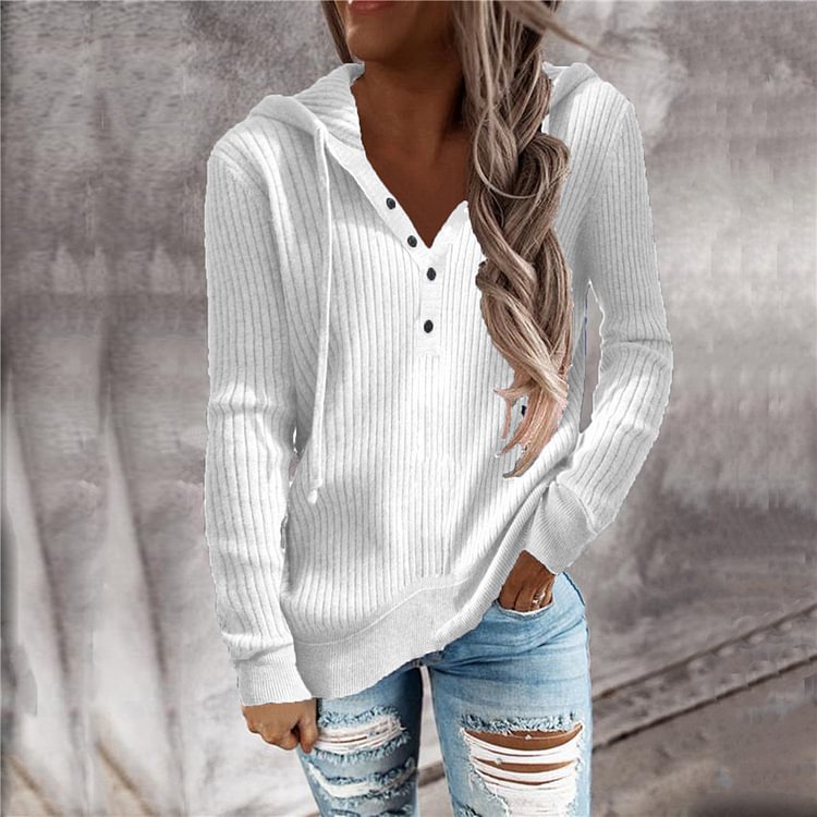 Comstylish Casual Loose Long-Sleeved Hooded Sweater