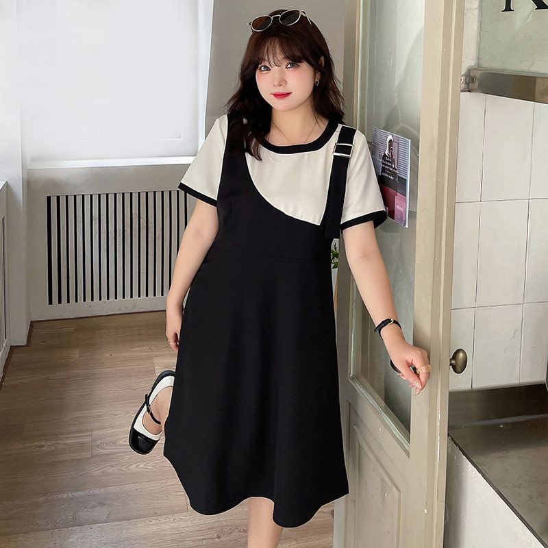 Pre-Order Casual Round Collar Suspender Dress