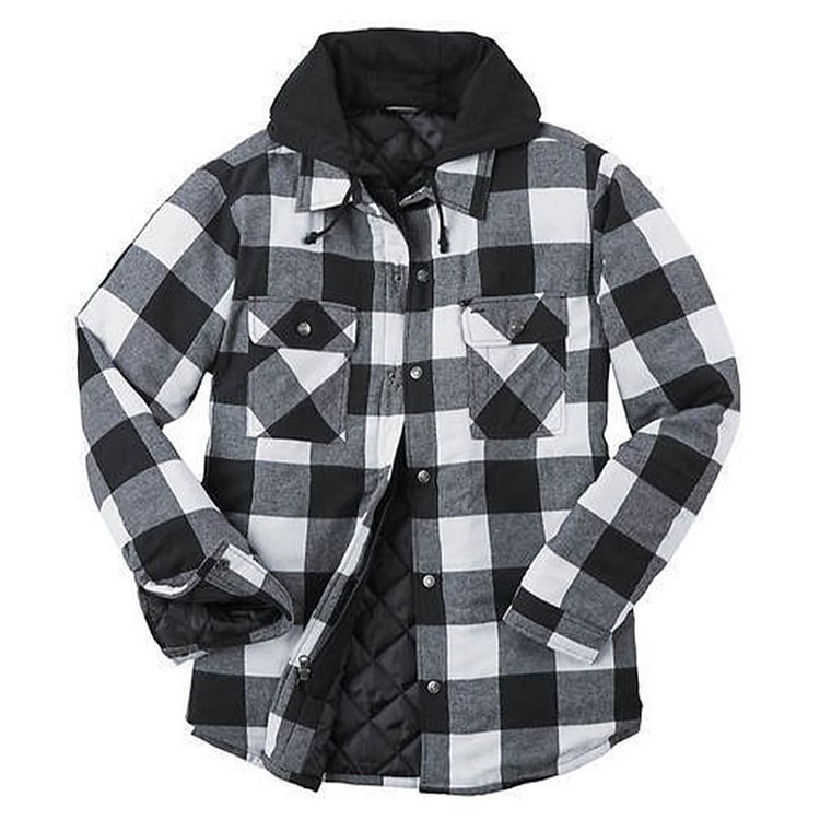 Men's Lined Hooded Flannel Jacket
