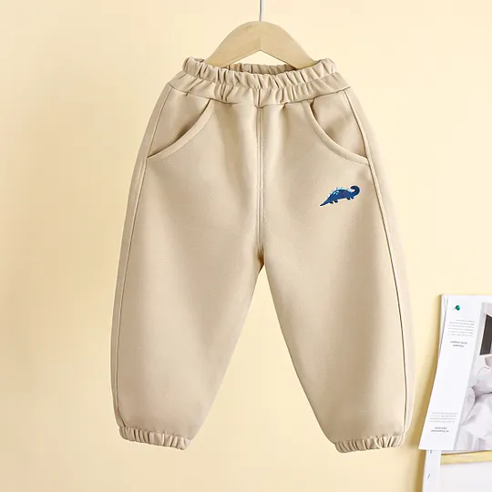 【12M-7Y】Boys' Dinosaur Embroidered Casual Sweatpants