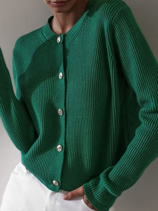 Crew Neck Short Sleeve Cardigan