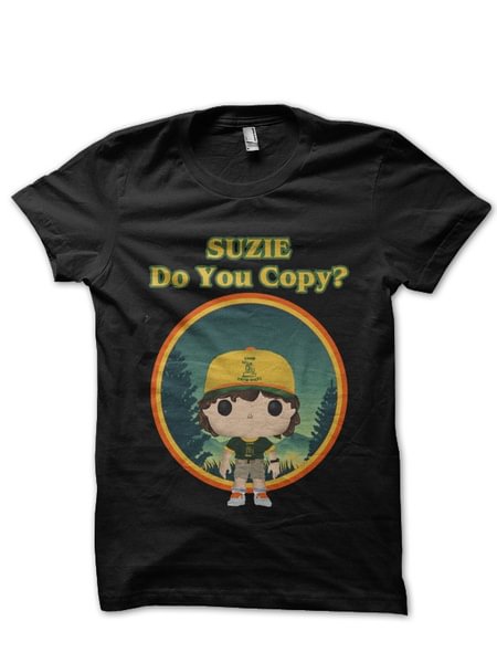 Stranger Things Dustin Black T-Shirt - Life is Beautiful for You - SheChoic
