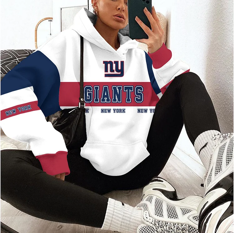 New York Giants  Printed Hooded Pocket Pullover Hoodie