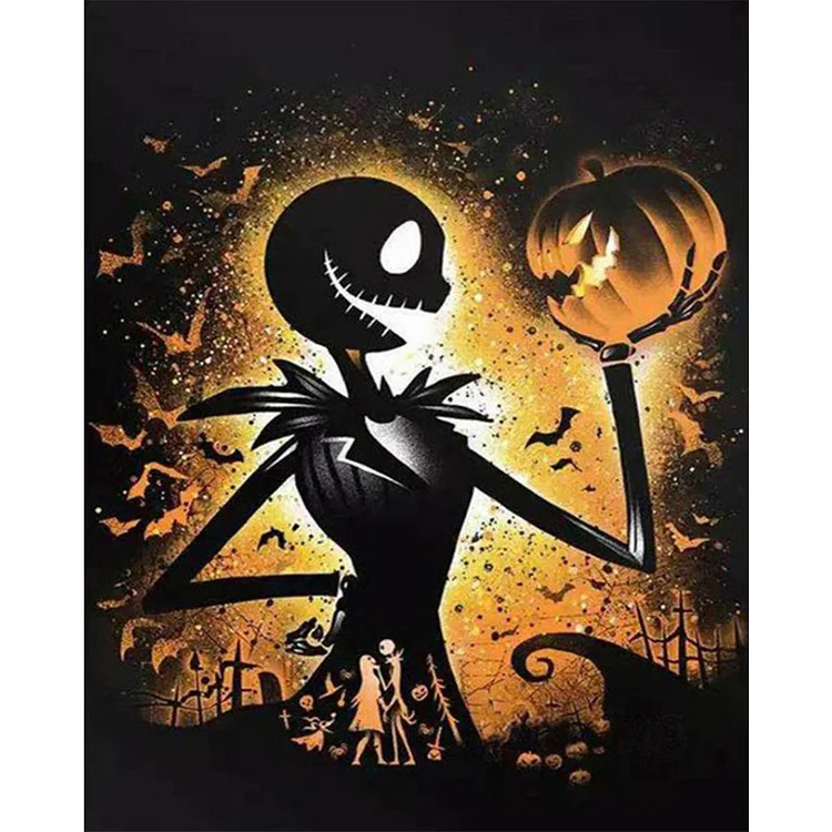 『DIY』Halloween Skull - 11CT Stamped Cross Stitch(40*50cm)