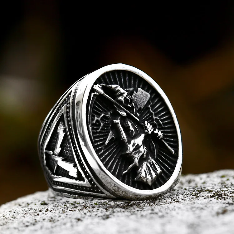 Gothic Scythe Reaper Stainless Steel Ring