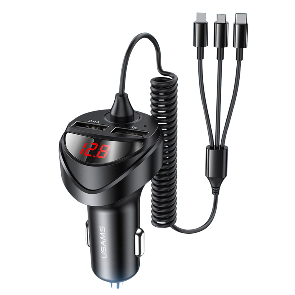 USAMS US-CC119 3.4A Car Charger with 3 in 1 USB Cable Phone Tablet Charger, 501 Original
USAMS US-CC119 3.4A Car Charger with 3 in 1 USB Cable Phone Tablet Charger, 501 Original
