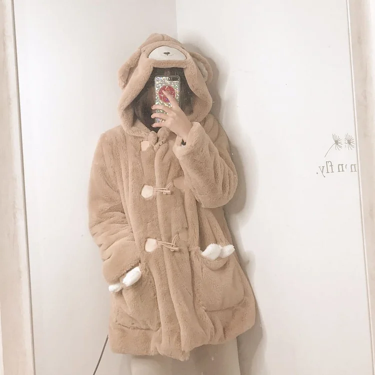 Reservation Kawaii Fluffy Fleece Bear Coat SP1710974