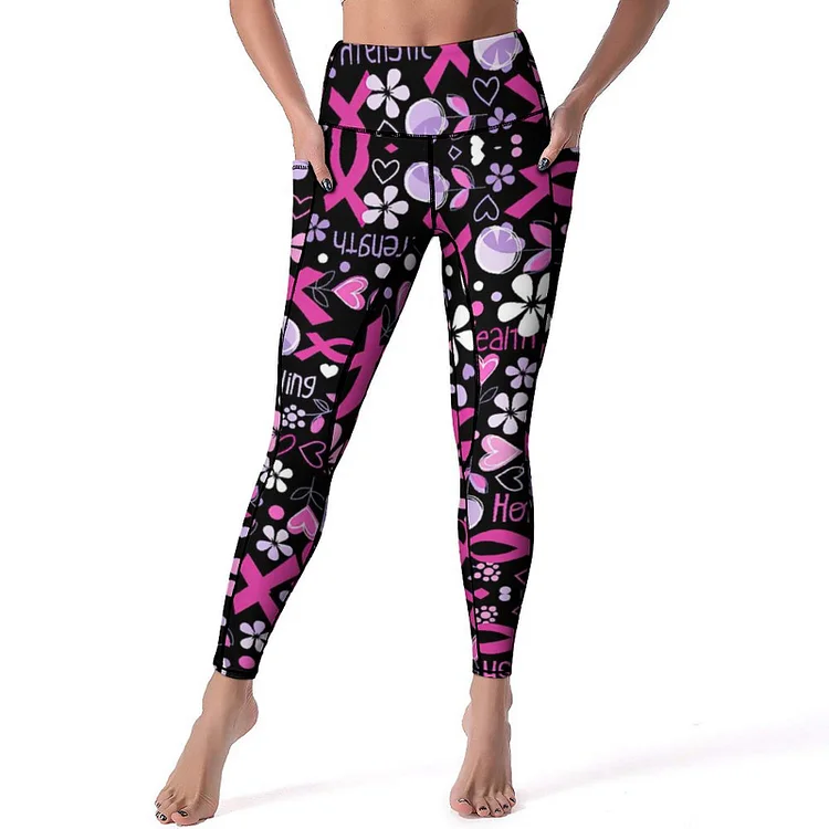 Personalized Women's High Waist Yoga Pants Workout Leggings with Pockets