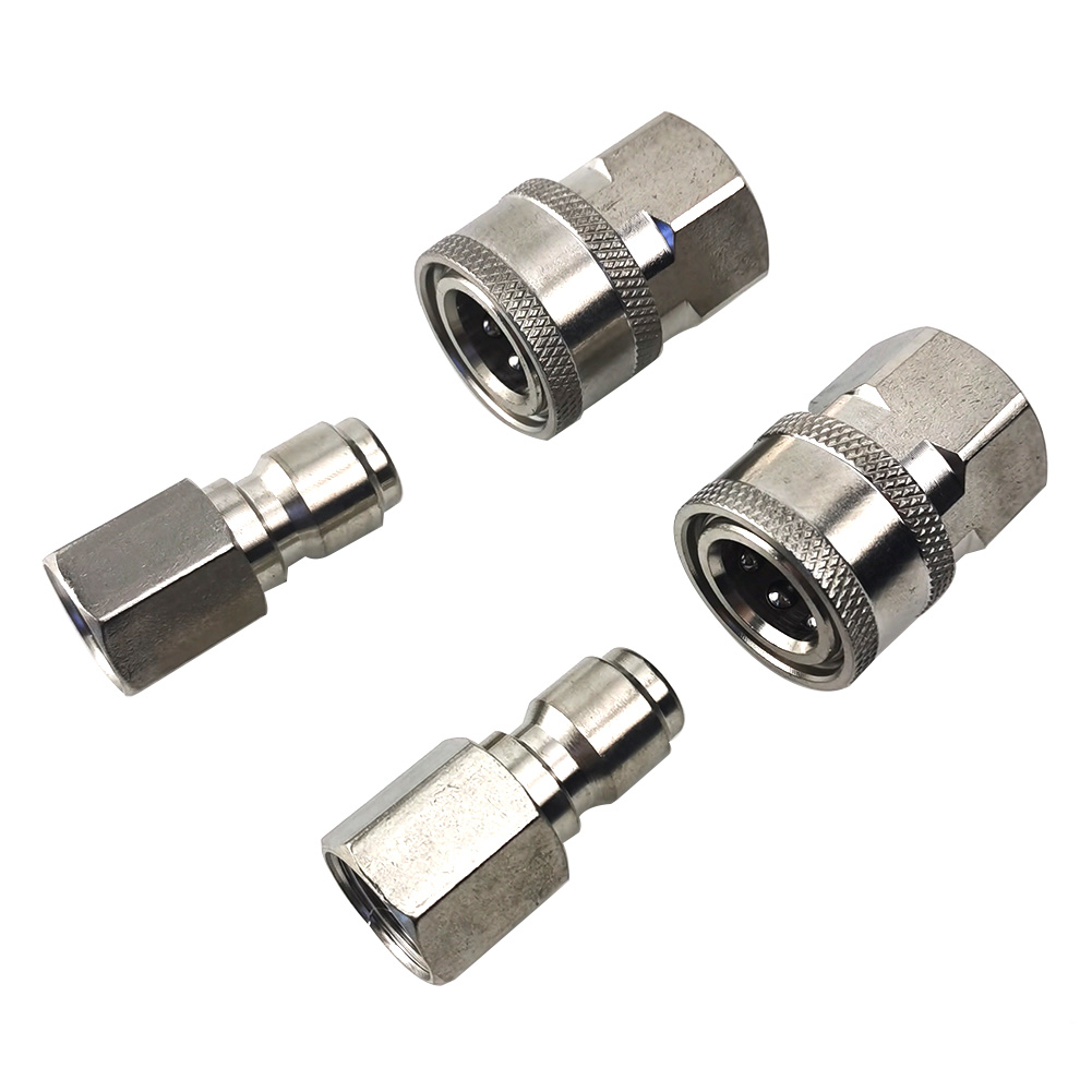 2 Sets 3/8 inch NPT Stainless Steel Quick Connector Kit for Pressure Washer, 501 Original
2 Sets 3/8 inch NPT Stainless Steel Quick Connector Kit for Pressure Washer, 501 Original