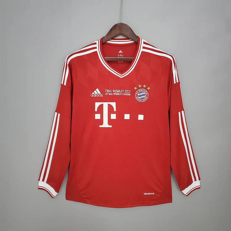 Retro long sleeve Bayern Munich 13-14 Champions League home   Football jersey retro