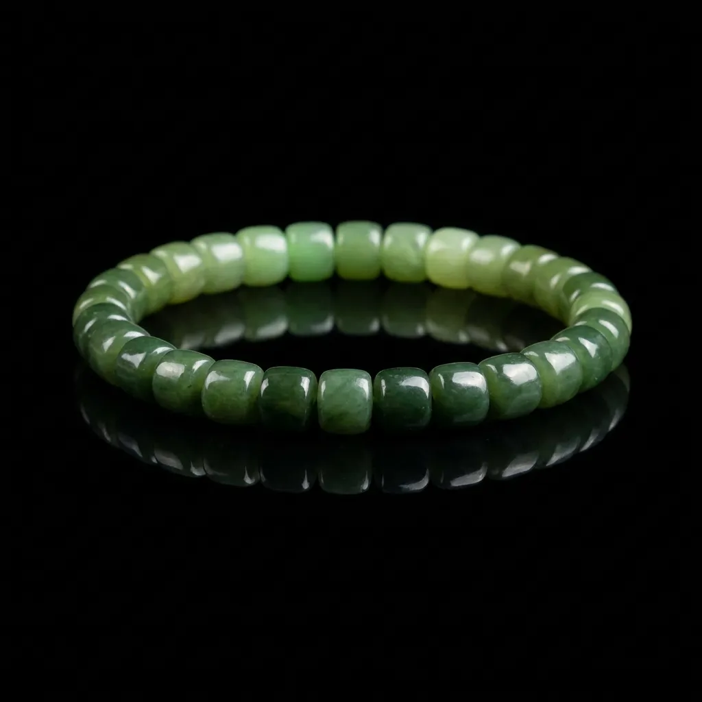 Natural Hetian Jade Gradient Bracelet | The Verdant Ombre Edition