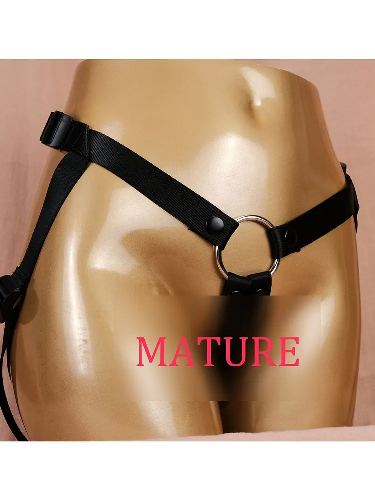 pornhint Pornhint Black Nylon Strap On Harness For Pegging/Adjustable Harness Strap On/BDSM Vegan Harness/Plus Size Strap-On/Strapless Strapon Belt-MATURE male bdsm wear