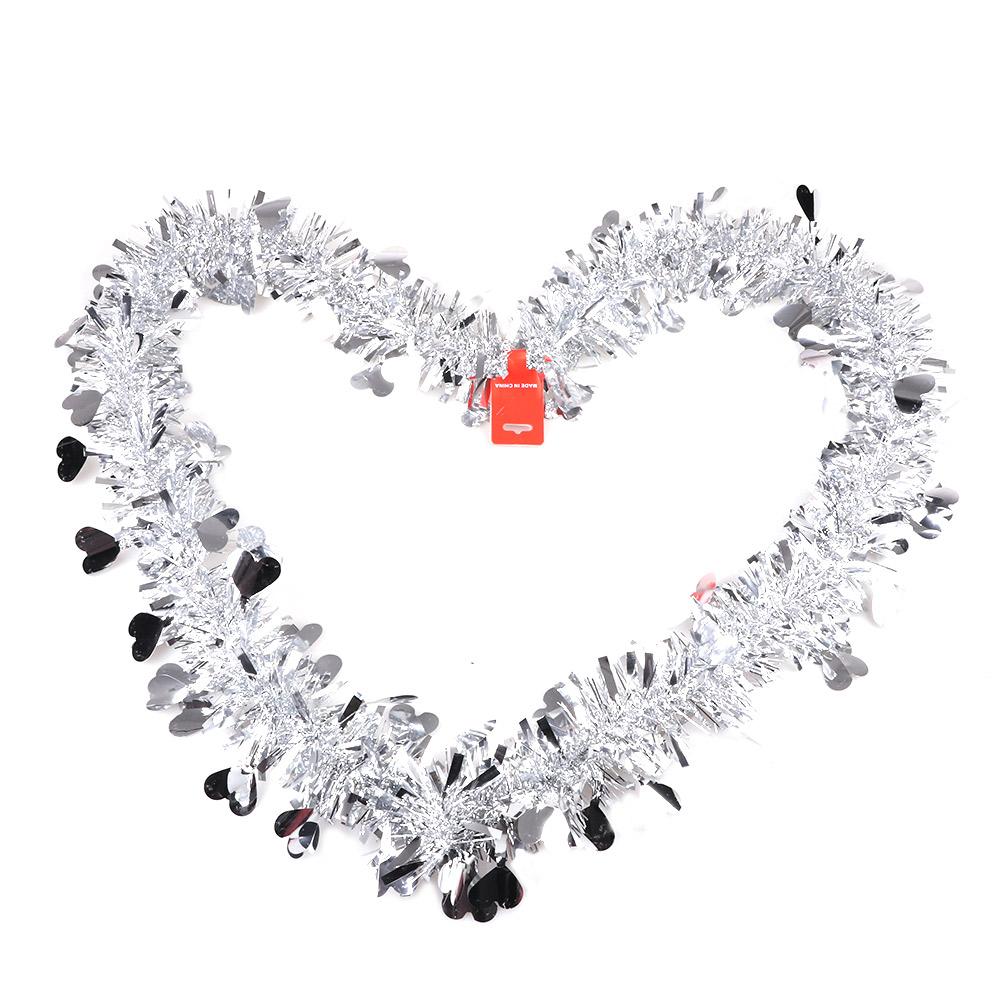 Heart Shape Tinsel Garland Ribbon Bar Shiny Tops DIY Ornaments, Silver, 501 Original
Heart Shape Tinsel Garland Ribbon Bar Shiny Tops DIY Ornaments, Silver, 501 Original