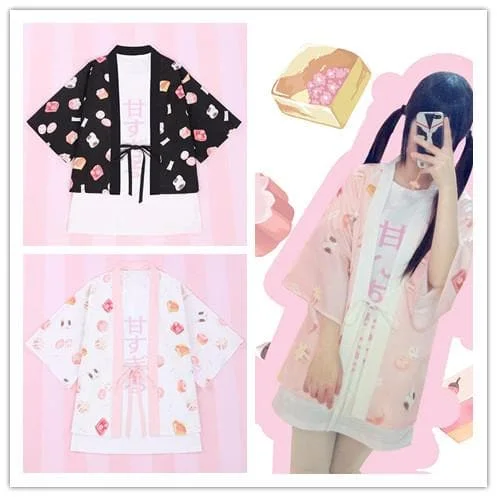3 Colors Japanese Fruit jelly Summer Kimono SP152536