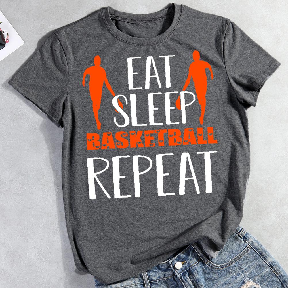eat sleep basketball repeat Round Neck T-shirt-0022857-Guru-buzz