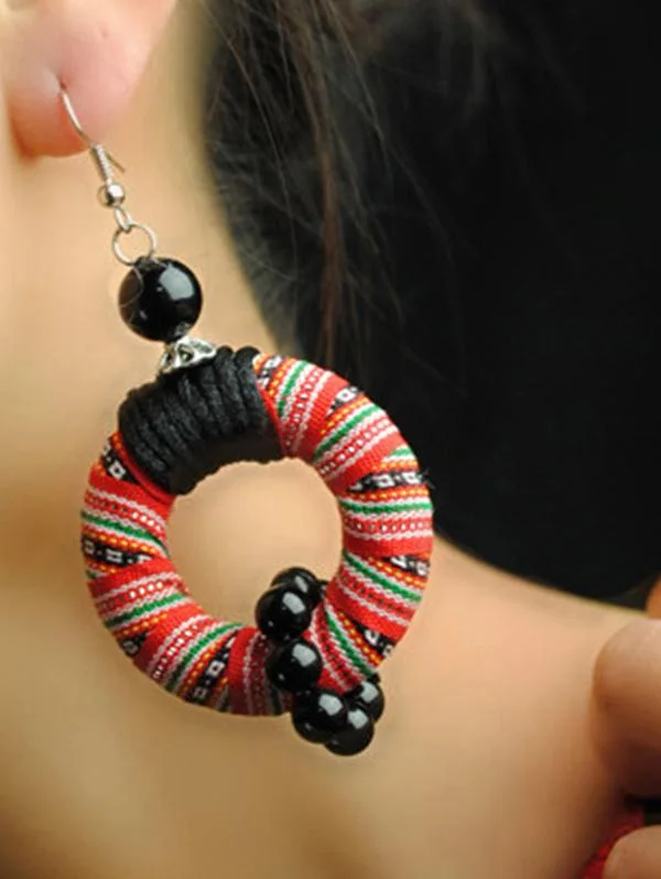 Ethnic Style Handmade Original Cloth Earring Accessories