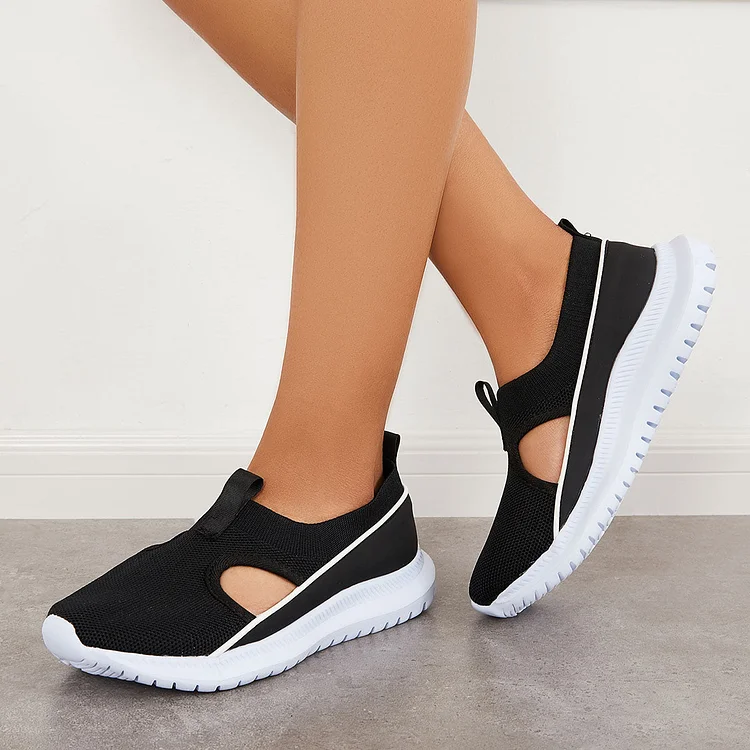 Women Slip on Mesh Knit Sneakers Breathable Walking Shoes