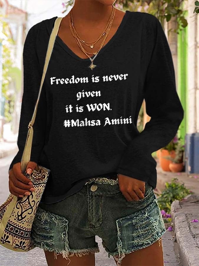 Casual Long Sleeve Printed T-Shirt
