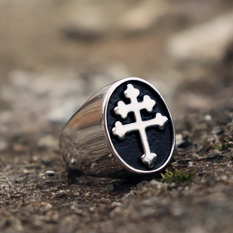 Vintage Cross Stainless Steel Ring