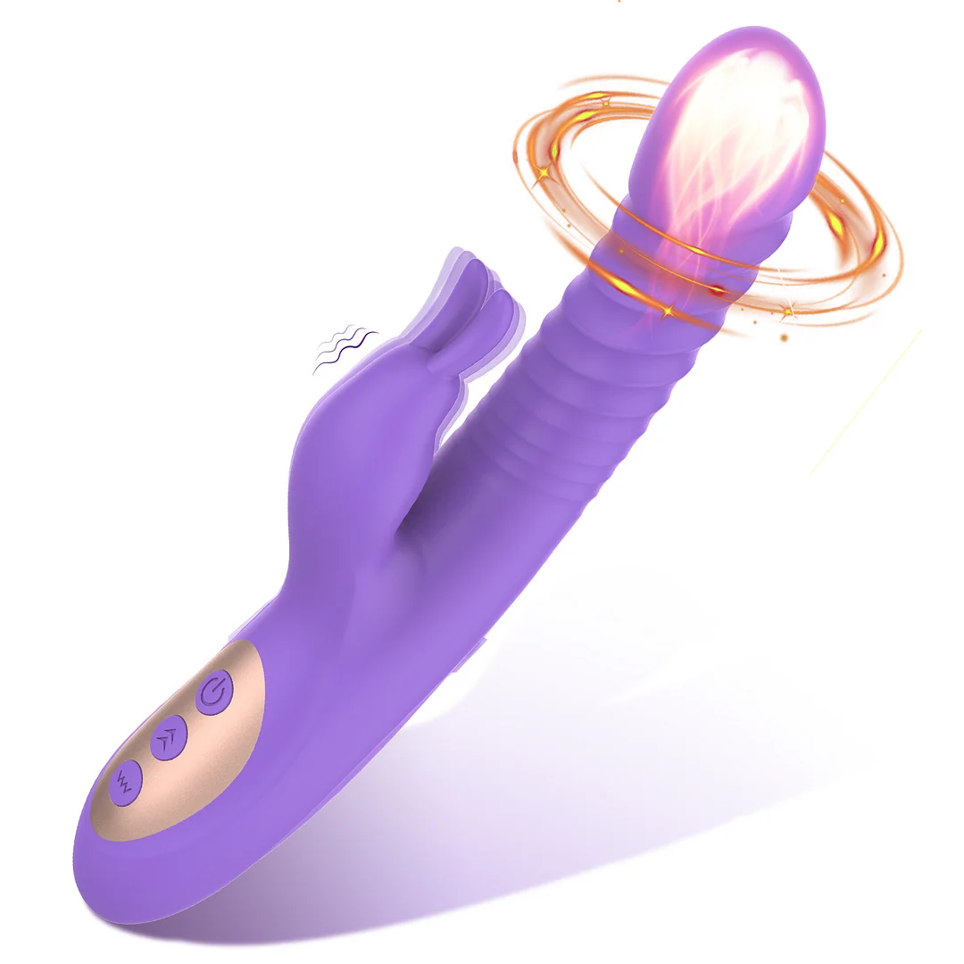 Telescopic Vibrator Dildos Heating Vibrators Clitoris Stimulator Massager - Rose Toy