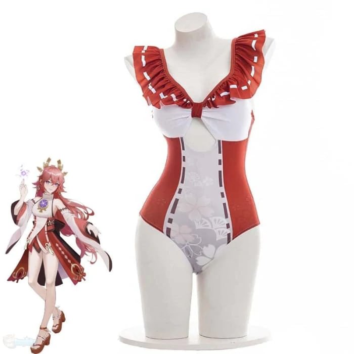 Genshin Impact Guuji Yae Cosplay Swimsuit BG005