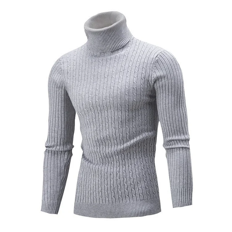 Men's knitwear new autumn and winter turtleneck color twist base shirt_ ecoleips_old