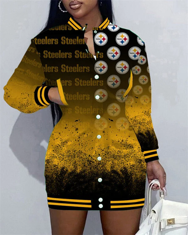 Pittsburgh Steelers
Limited Edition Button Down Long Sleeve Jacket Dress