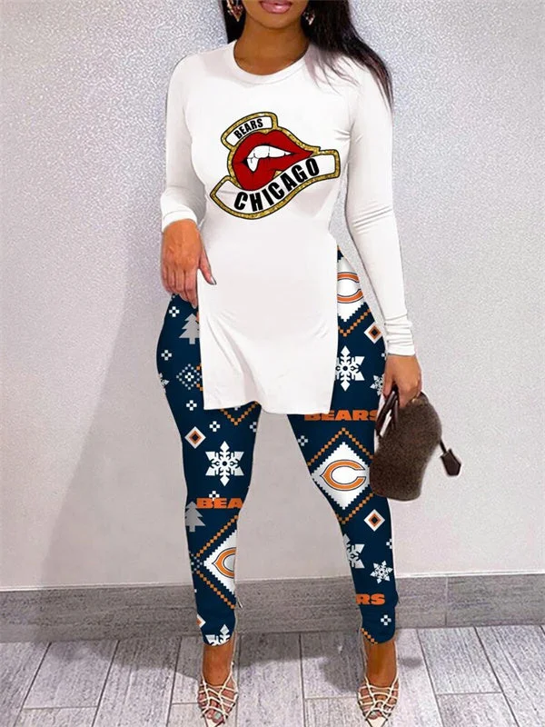 Chicago Bears
Limited Edition High Slit Shirts And Leggings Two-Piece Suits