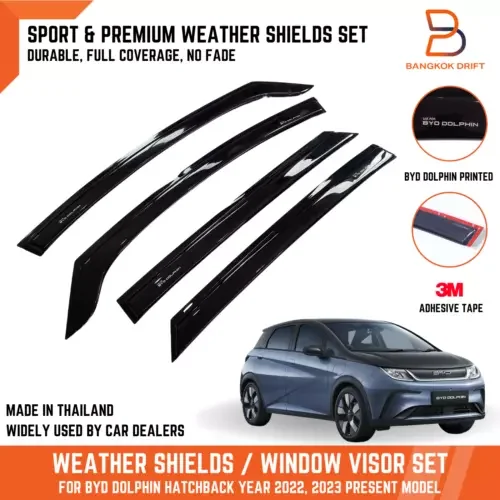 Dronehint BLACK WEATHER SHIELD WINDOW VISOR RAIN GUARD FOR BYD DOLPHIN HATCHBACK 22 23-24 Parts