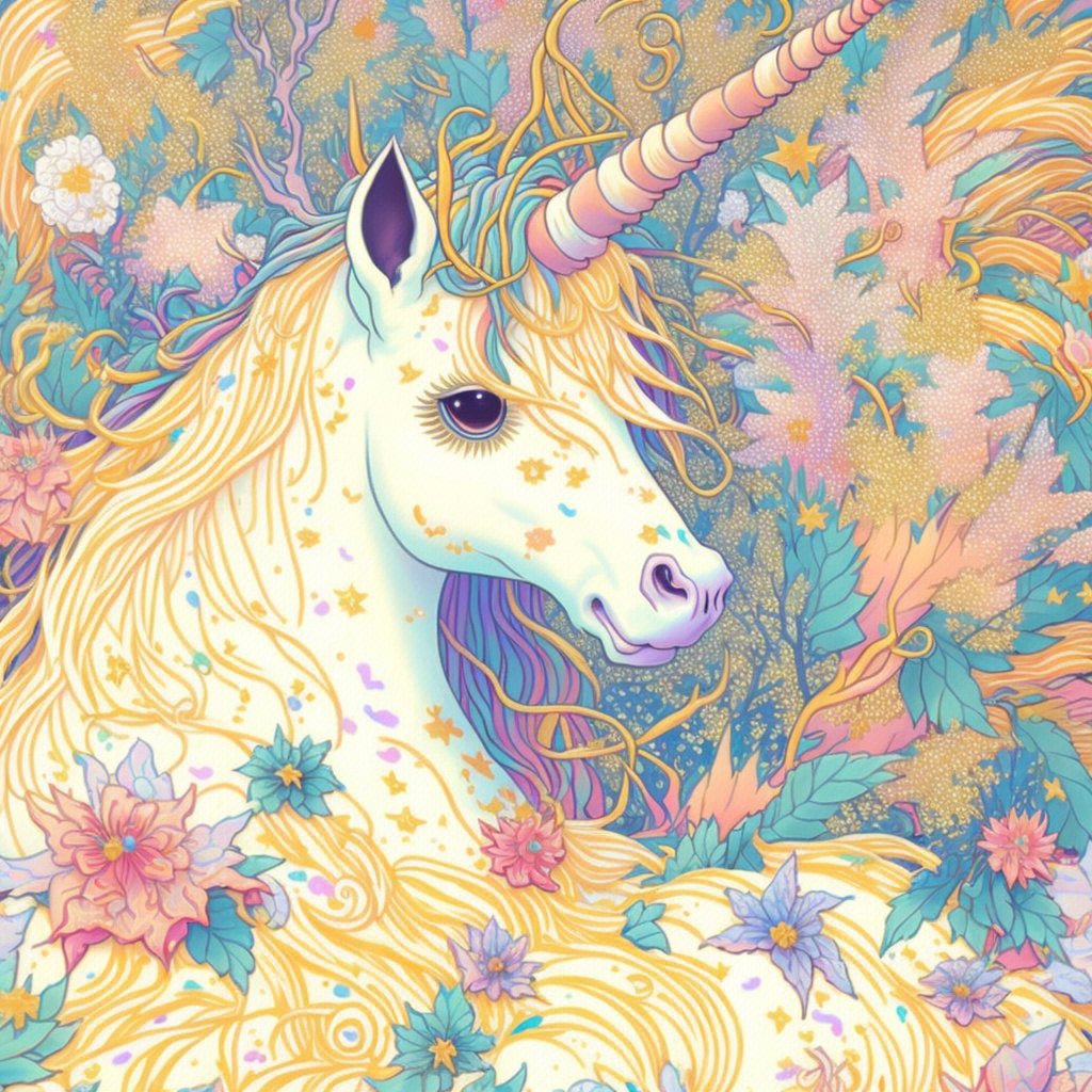 Animal Unicorn 50*70CM (Canvas) AB Round Drill Diamond Painting