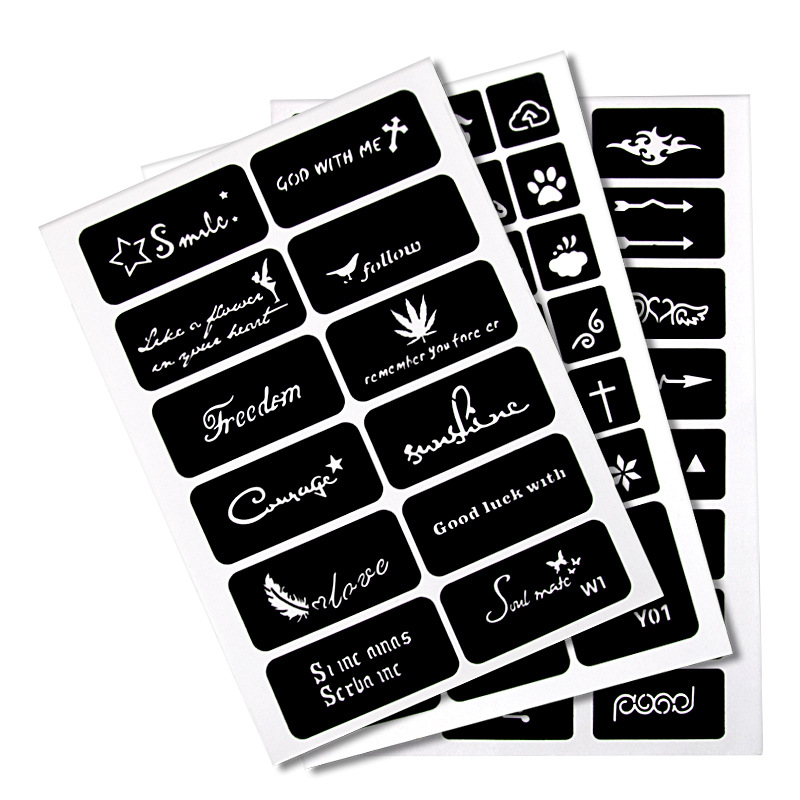 30 Sheets Temporary Tattoos Stencils Include 861 Design Reusable Face