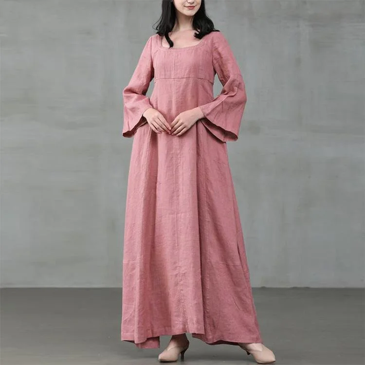 Retro Women's Dress with Large Pendulum Linen-Cosfine