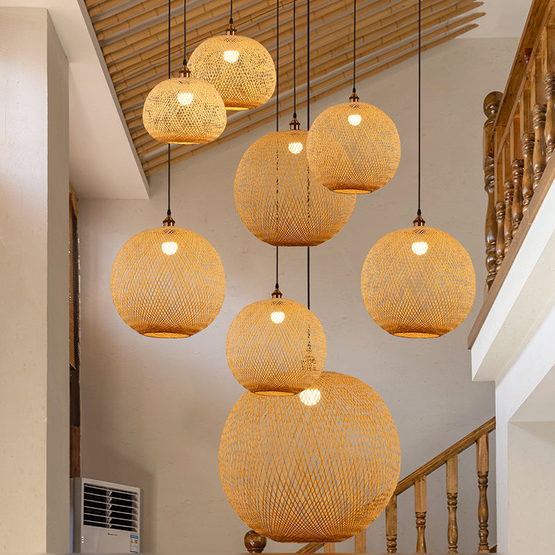 Decorative Bamboo Pendant Lamp Shade Handwoven Pendant Lamps