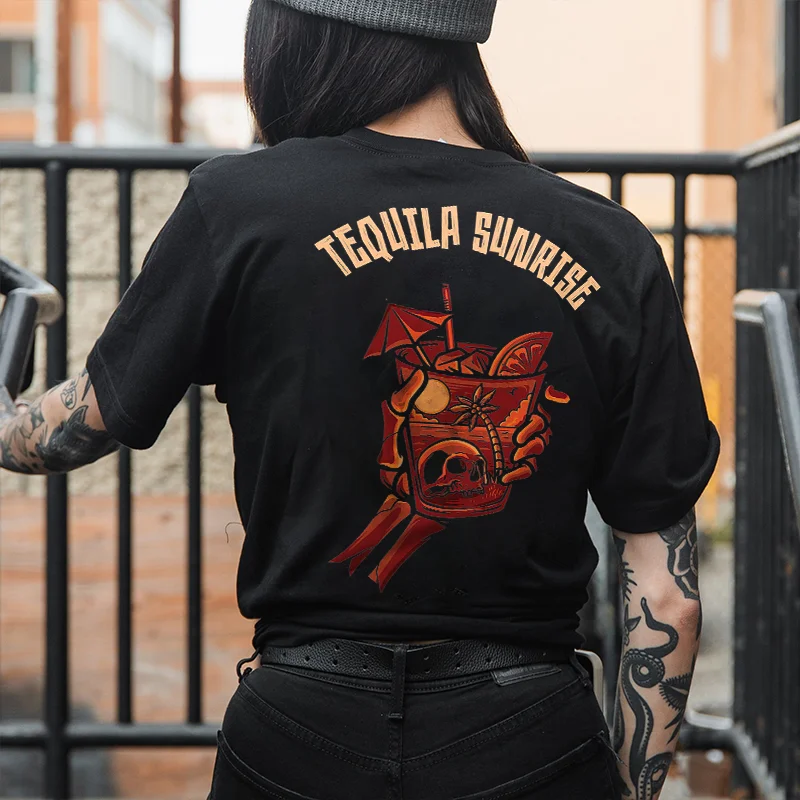 Tequila Sunrise Printed Women's T-shirt