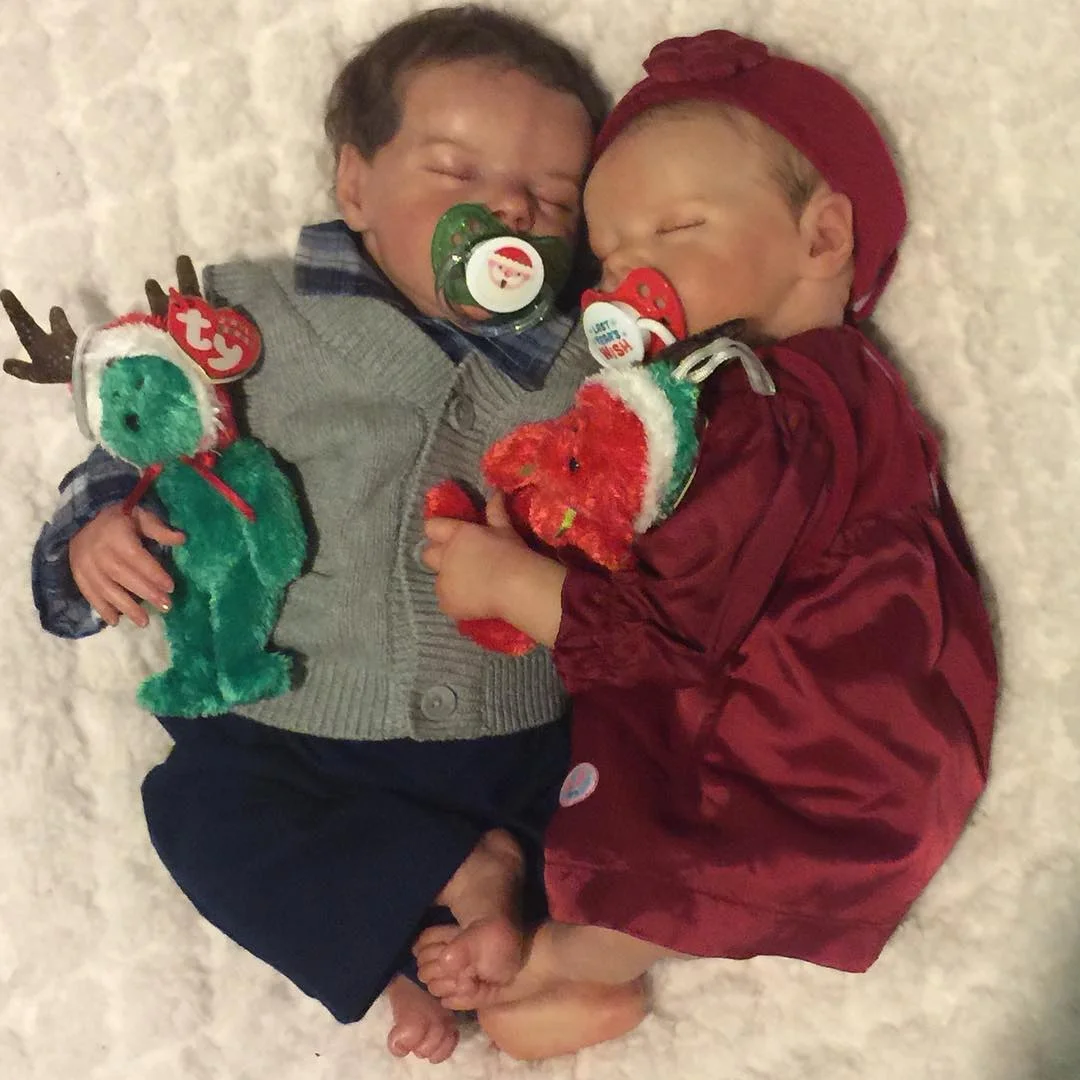 [Christmas Gift]17"Realistic Reborn Beautiful Silicone Twins Baby Boy and Girl Doll Winifred and Roberta -Creativegiftss® - [product_tag] RSAJ-Creativegiftss®