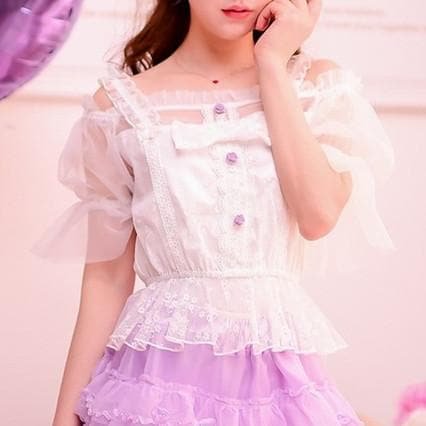 S/M/L White Lace Shirt SP165143