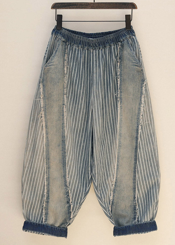 Loose Tapered Crop Denim Pants