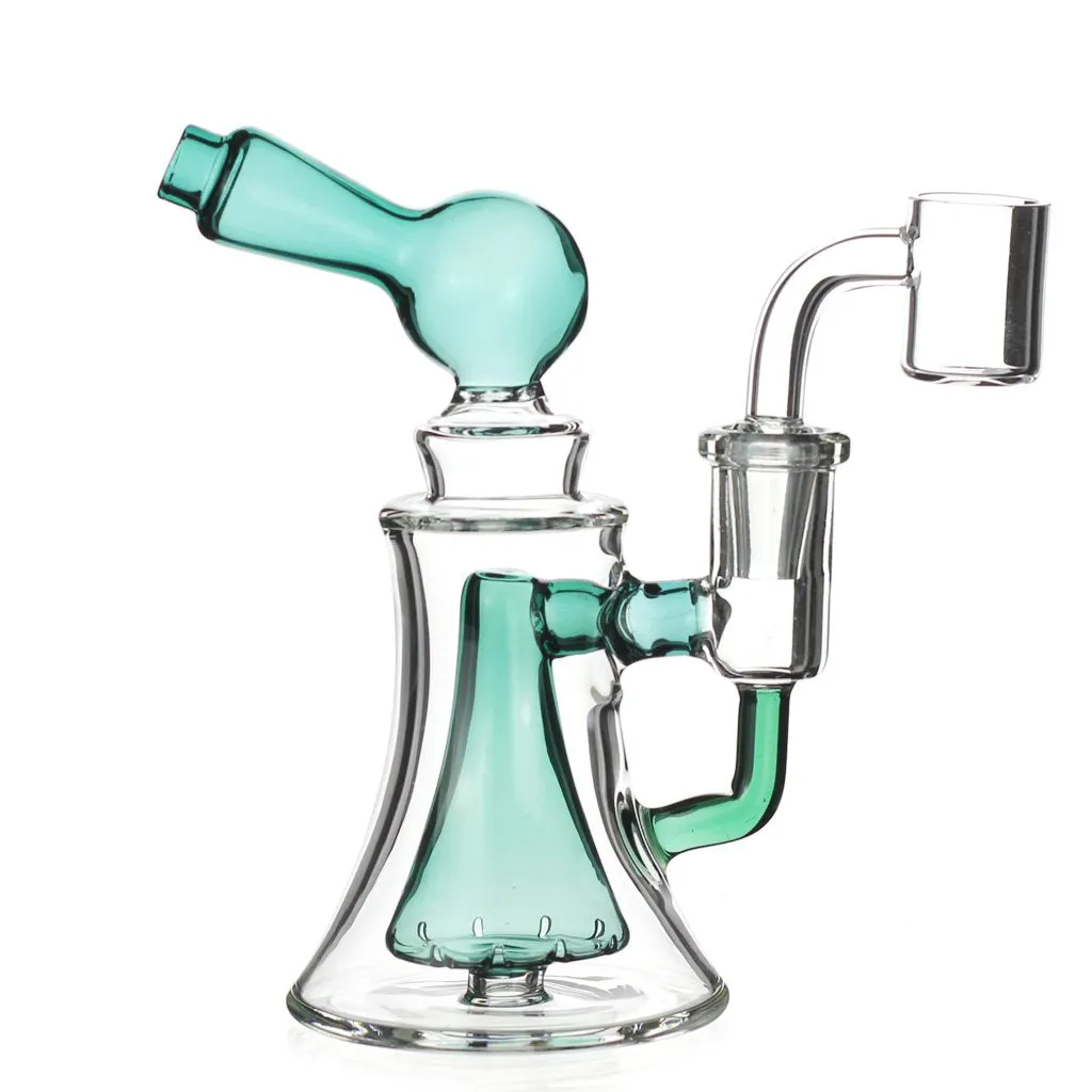The Accented Scope Prism Glass Dab Rig Mini Bong With Multi Slitted Showerhead