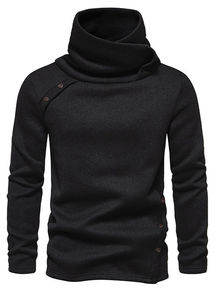 The Basic Public Men's Knit Sweater Men's British Style Casual Warm Pile Collar Turtleneck Sweater Sweater | 168DEAL