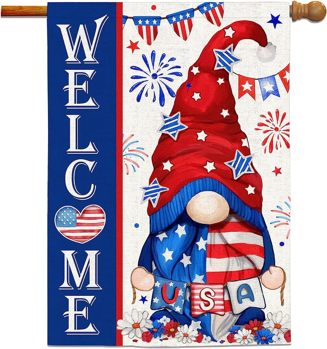 💖"Welcome" Banner 🎁American Patriot Christian Cross Flag