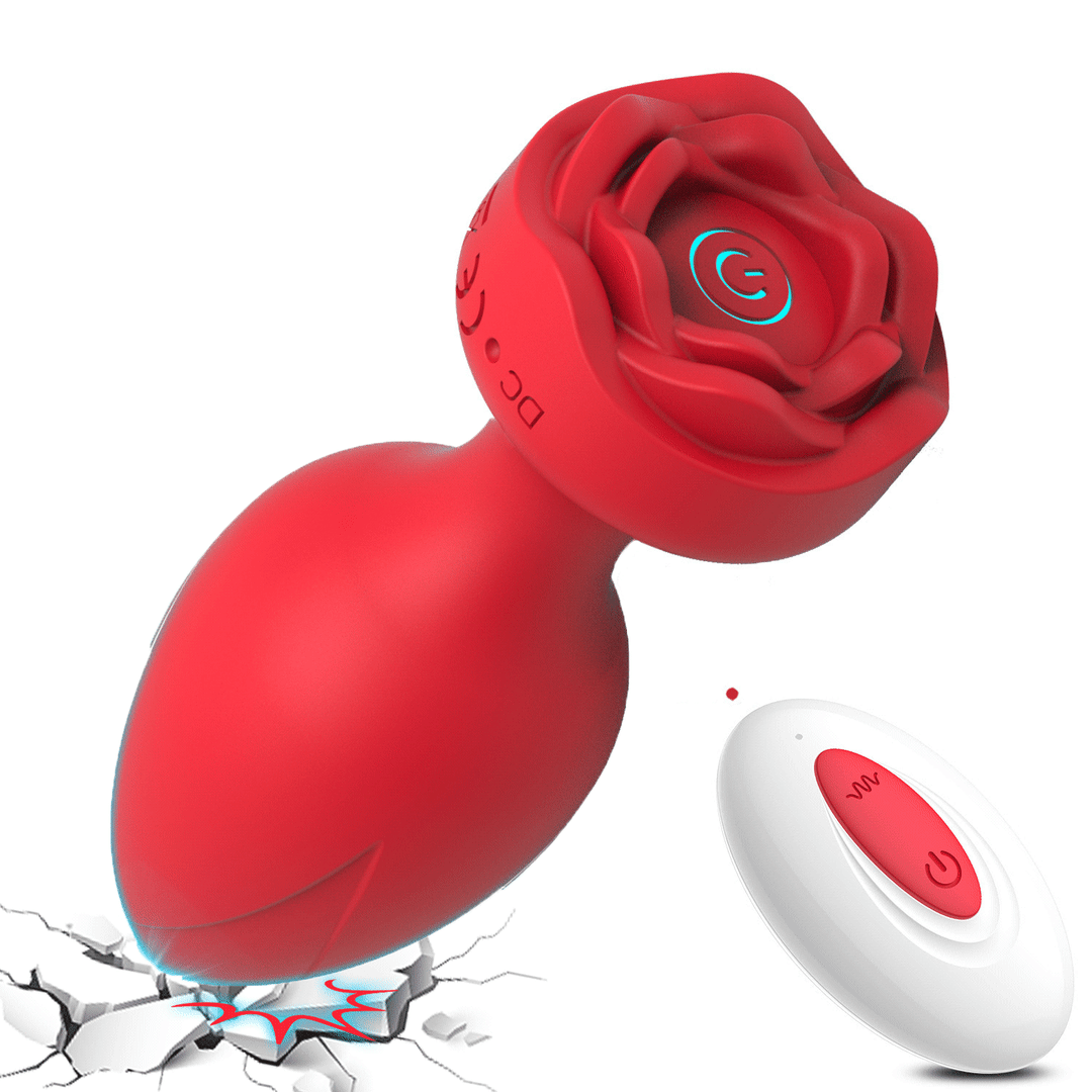 Rosebud App Remote Control 10 Frequency Vibration Rose Anal Vibrator - Rose Toy