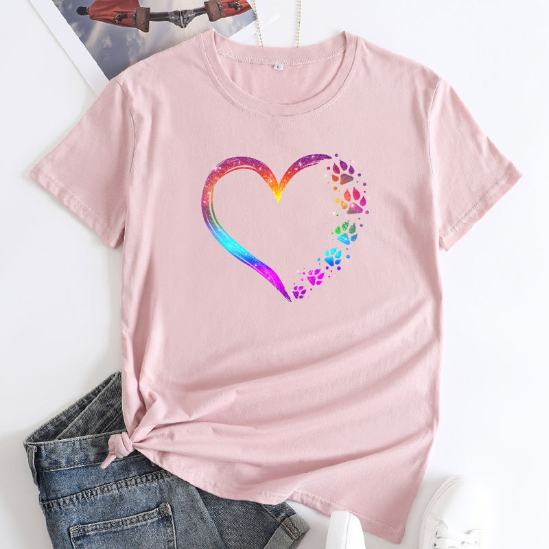 Heart Paw Women's Cotton T-Shirt | ARKGET