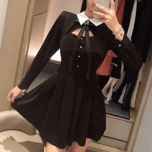 Black/Pink Chic Vintage Dress SP14831