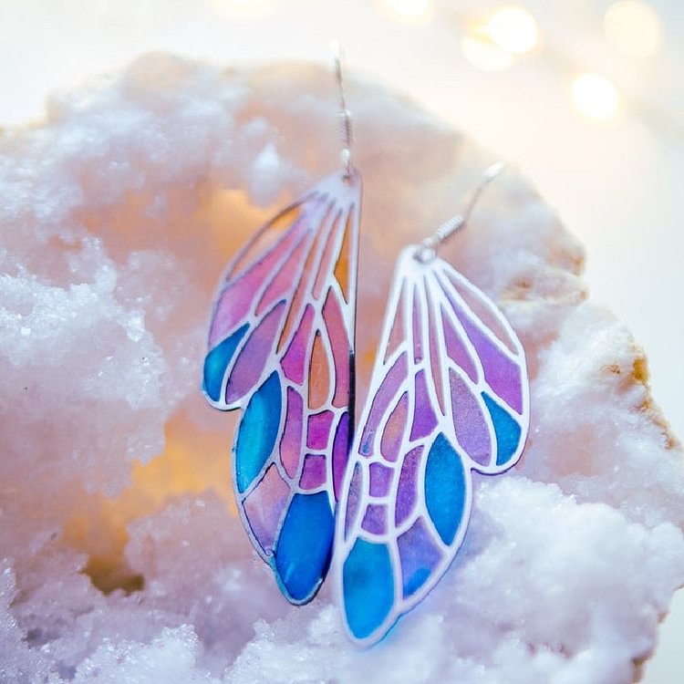 Gradient Colorful Butterfly Wings Earrings