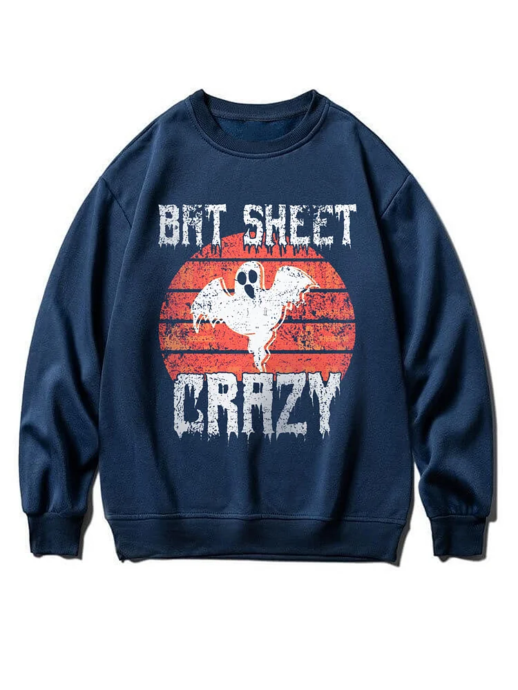 Men's Halloween Bat Sheet Crazy Ghost Red Moon Print Sweatshirt