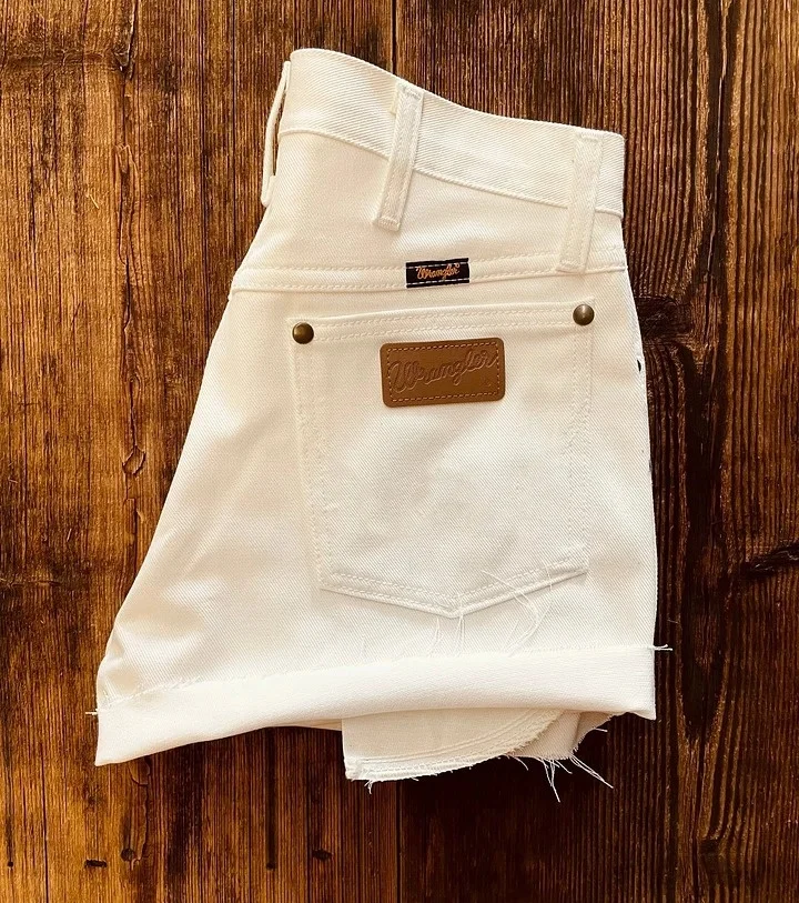 Vintage White High Waist Denim Shorts