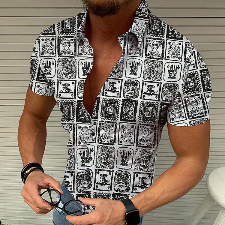 Printed Hawaiian Beach Short Sleeve Shirt Cardigan Spot socialshop