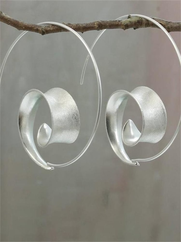 VChics Leaves Inspired Spiral Earrings