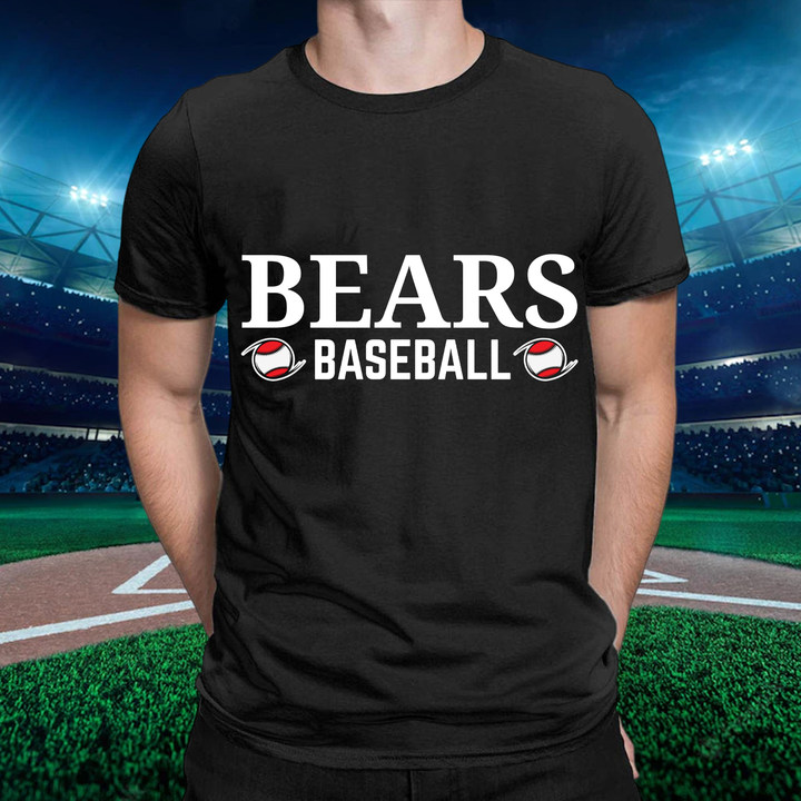 Bears Baseball Casual Round Neck Sleeve T-Shirt -BSTC1324-Guru-buzz