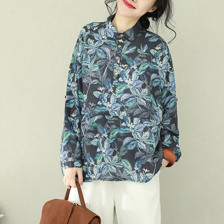 Beautiful lapel linen tunic pattern 2019 Tutorials floral tunic shirts spring